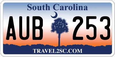 SC license plate AUB253