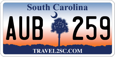SC license plate AUB259