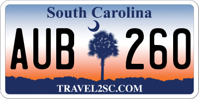 SC license plate AUB260