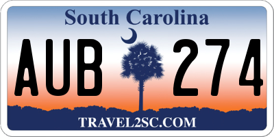 SC license plate AUB274