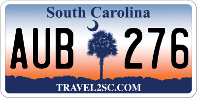 SC license plate AUB276