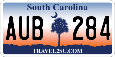 SC license plate AUB284