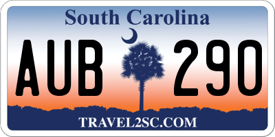 SC license plate AUB290