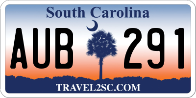 SC license plate AUB291