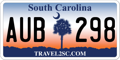 SC license plate AUB298