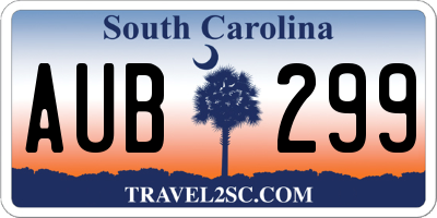 SC license plate AUB299