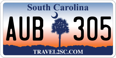 SC license plate AUB305