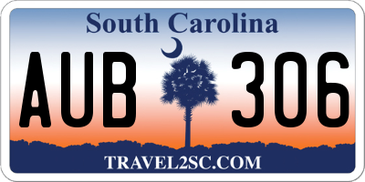 SC license plate AUB306