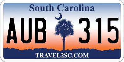 SC license plate AUB315