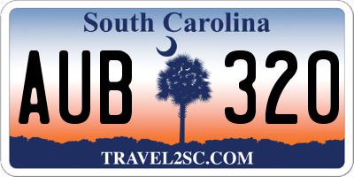 SC license plate AUB320
