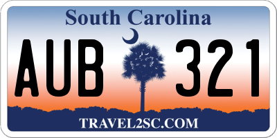SC license plate AUB321