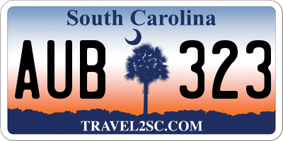 SC license plate AUB323