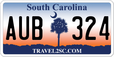 SC license plate AUB324