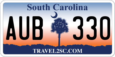SC license plate AUB330