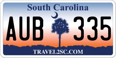 SC license plate AUB335
