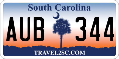SC license plate AUB344