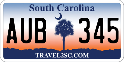 SC license plate AUB345