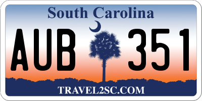SC license plate AUB351