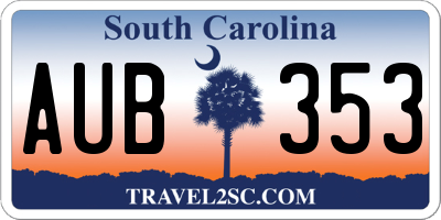 SC license plate AUB353