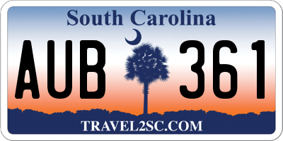 SC license plate AUB361