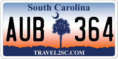 SC license plate AUB364