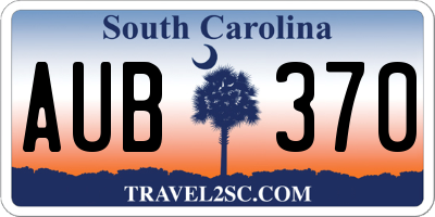 SC license plate AUB370