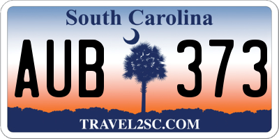SC license plate AUB373