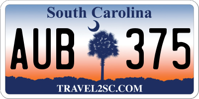 SC license plate AUB375