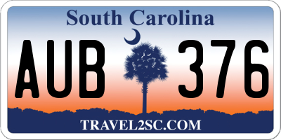 SC license plate AUB376