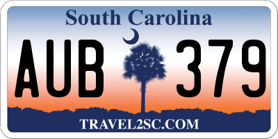 SC license plate AUB379
