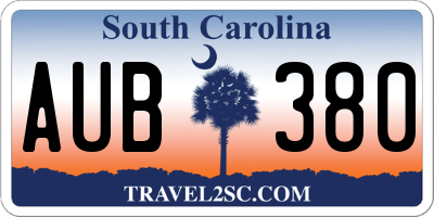 SC license plate AUB380