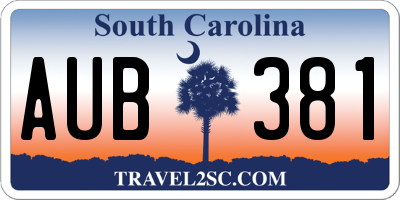 SC license plate AUB381