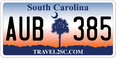 SC license plate AUB385