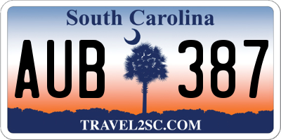SC license plate AUB387