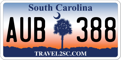SC license plate AUB388