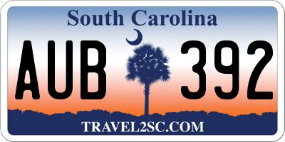 SC license plate AUB392