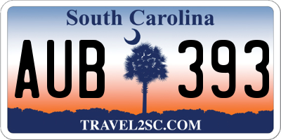 SC license plate AUB393