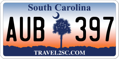 SC license plate AUB397