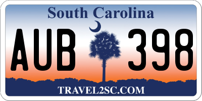 SC license plate AUB398