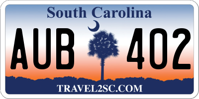 SC license plate AUB402
