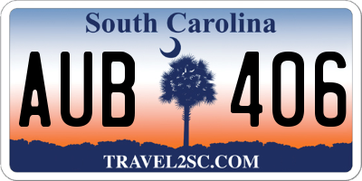 SC license plate AUB406