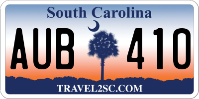 SC license plate AUB410