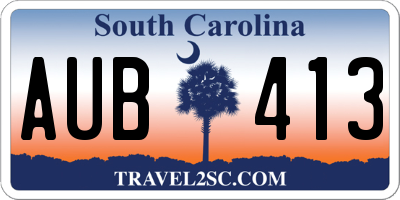 SC license plate AUB413