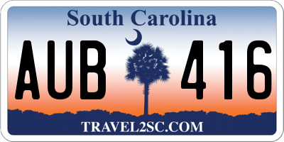 SC license plate AUB416