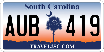 SC license plate AUB419