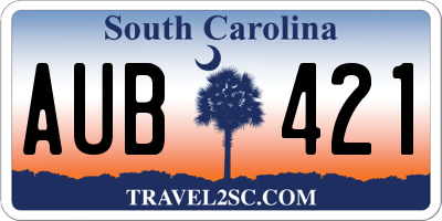 SC license plate AUB421