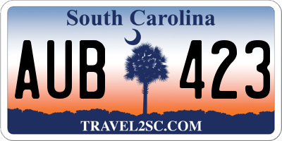SC license plate AUB423