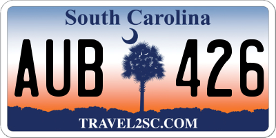 SC license plate AUB426