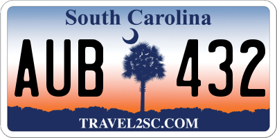 SC license plate AUB432