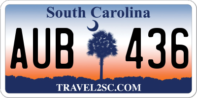 SC license plate AUB436